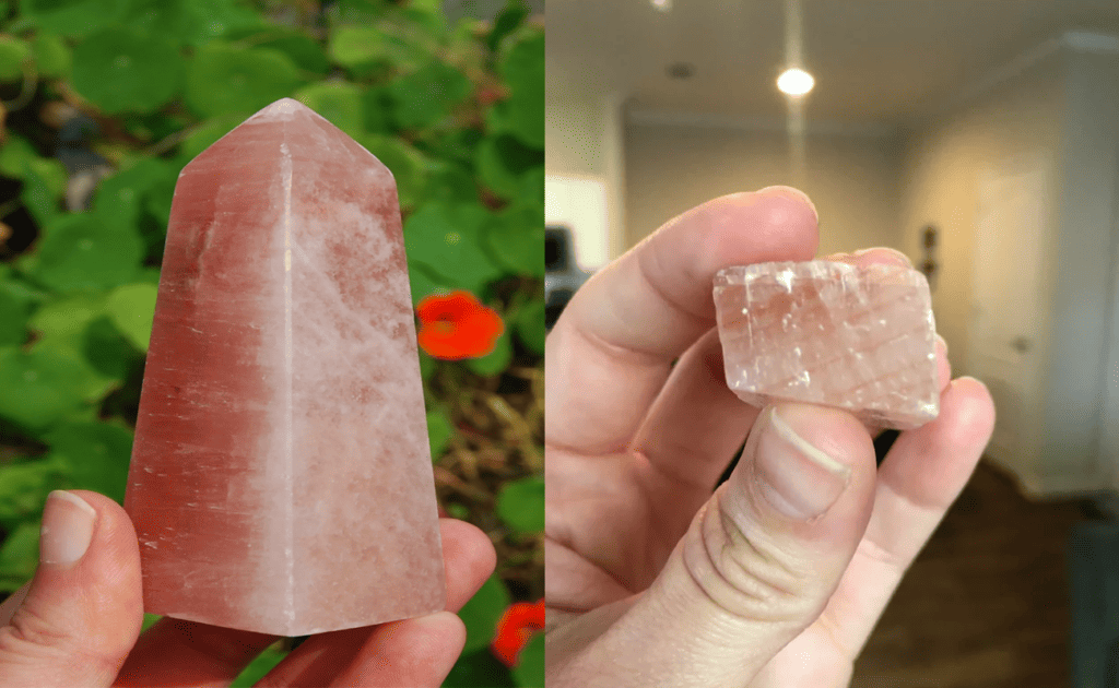 Pink Calcite vs. Rose Quartz